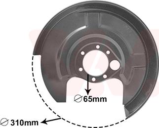 Van Wezel 0322374 - ANKER PLOČA | Lim za zaštitu od prskanja, kočioni disk www.molydon.hr