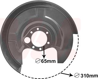 Van Wezel 0322373 - ANKER PLOČA | Lim za zaštitu od prskanja, kočioni disk www.molydon.hr