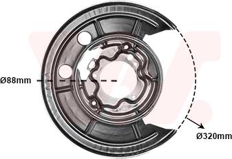 Van Wezel 1651374 - ANKER PLOČA | Lim za zaštitu od prskanja, kočioni disk www.molydon.hr