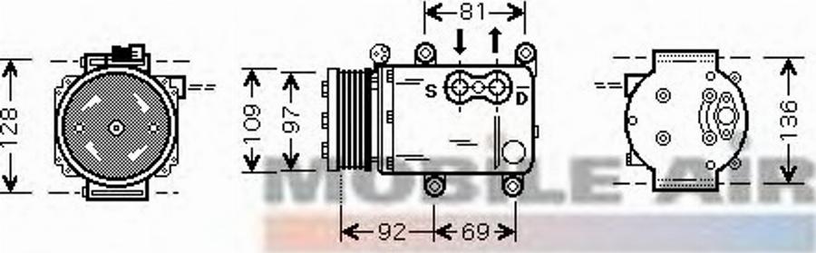 Van Wezel 1800K419 - Kompresor, klima-Uređaj www.molydon.hr