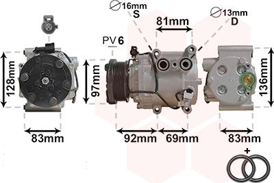 Van Wezel 1800K171 - Kompresor, klima-Uređaj www.molydon.hr