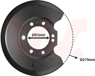 Van Wezel 1825374 - ANKER PLOČA | Lim za zaštitu od prskanja, kočioni disk www.molydon.hr