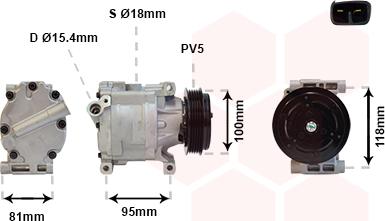 Van Wezel 1700K090 - Kompresor, klima-Uređaj www.molydon.hr