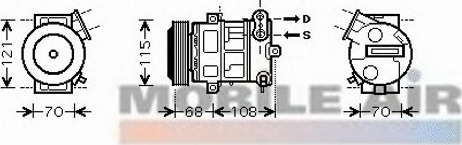 Van Wezel 1700K332 - Kompresor, klima-Uređaj www.molydon.hr