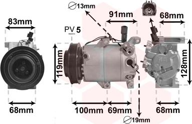 Van Wezel 8300K144 - Kompresor, klima-Uređaj www.molydon.hr