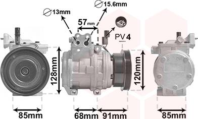 Van Wezel 8300K145 - Kompresor, klima-Uređaj www.molydon.hr