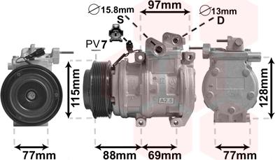 Van Wezel 8300K124 - Kompresor, klima-Uređaj www.molydon.hr