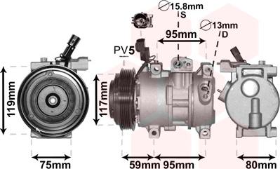 Van Wezel 8200K319 - Kompresor, klima-Uređaj www.molydon.hr