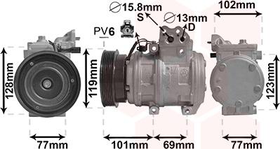 Van Wezel 8200K222 - Kompresor, klima-Uređaj www.molydon.hr