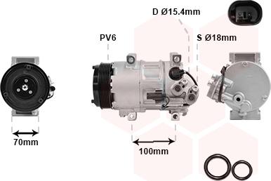 Van Wezel 3000K576 - Kompresor, klima-Uređaj www.molydon.hr