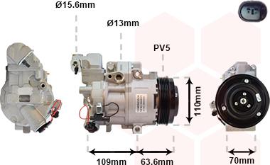 Van Wezel 3000K075 - Kompresor, klima-Uređaj www.molydon.hr