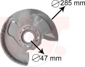 Van Wezel 3758372 - ANKER PLOČA | Lim za zaštitu od prskanja, kočioni disk www.molydon.hr