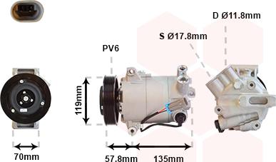 Van Wezel 3700K496 - Kompresor, klima-Uređaj www.molydon.hr