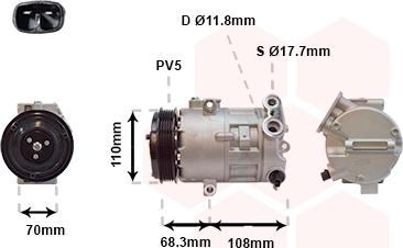 Van Wezel 3700K418 - Kompresor, klima-Uređaj www.molydon.hr