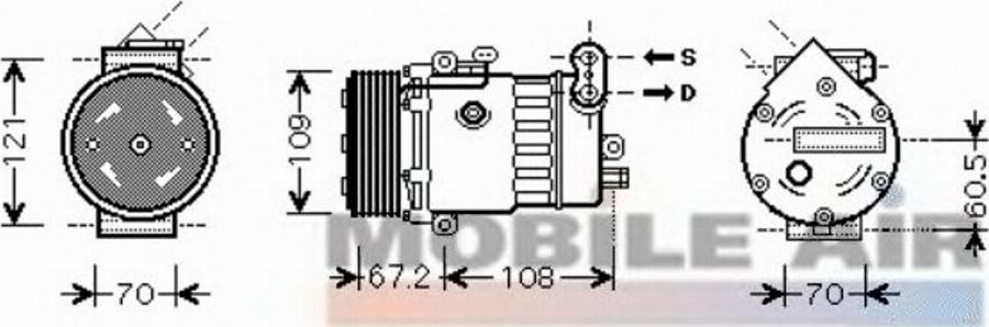 Van Wezel 3700K483 - Kompresor, klima-Uređaj www.molydon.hr