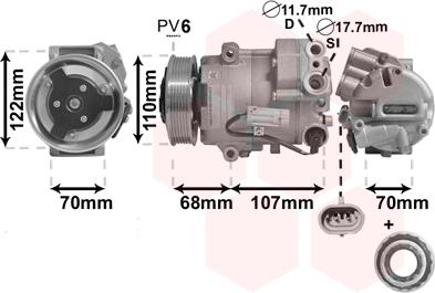 Van Wezel 3700K594 - Kompresor, klima-Uređaj www.molydon.hr