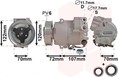 Van Wezel 3700K595 - Kompresor, klima-Uređaj www.molydon.hr