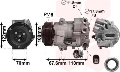 Van Wezel 3700K605 - Kompresor, klima-Uređaj www.molydon.hr