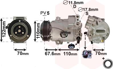 Van Wezel 3700K606 - Kompresor, klima-Uređaj www.molydon.hr