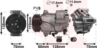 Van Wezel 3700K607 - Kompresor, klima-Uređaj www.molydon.hr