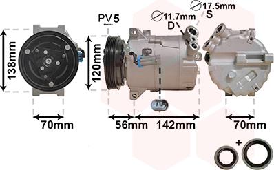 Van Wezel 3700K313 - Kompresor, klima-Uređaj www.molydon.hr