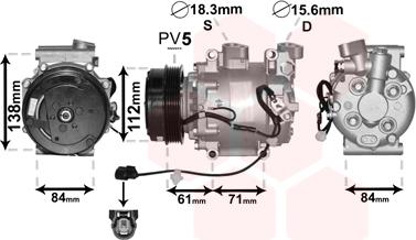 Van Wezel 2500K275 - Kompresor, klima-Uređaj www.molydon.hr