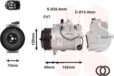 Van Wezel 7400K090 - Kompresor, klima-Uređaj www.molydon.hr