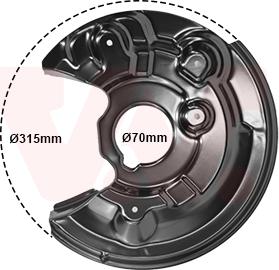 Van Wezel 7606378 - ANKER PLOČA | Lim za zaštitu od prskanja, kočioni disk www.molydon.hr