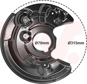 Van Wezel 7606377 - ANKER PLOČA | Lim za zaštitu od prskanja, kočioni disk www.molydon.hr