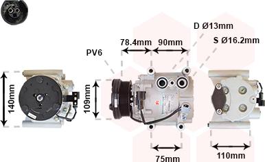 Van Wezel 7700K034 - Kompresor, klima-Uređaj www.molydon.hr