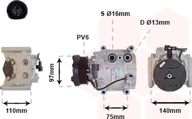 Van Wezel 7700K025 - Kompresor, klima-Uređaj www.molydon.hr