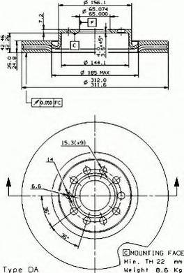 VEMA 98698 - Kočioni disk www.molydon.hr