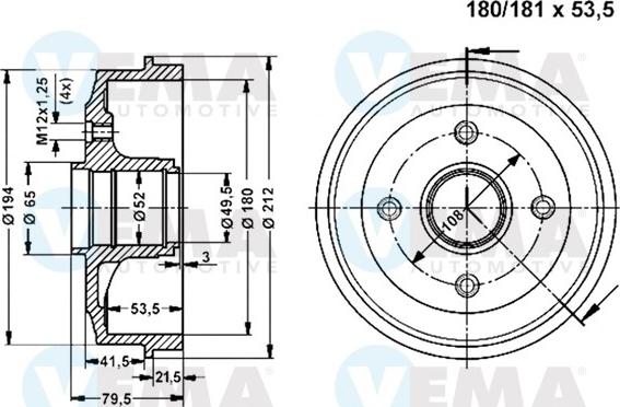 VEMA 800850 - Bubanj kočnica www.molydon.hr