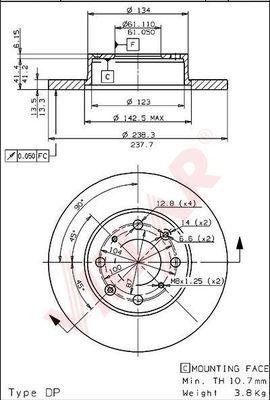 Villar 628.1445 - Kočioni disk www.molydon.hr