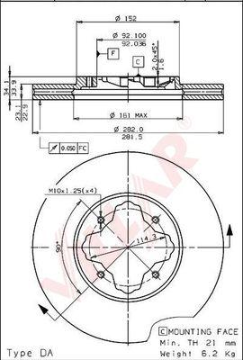 Villar 628.1442 - Kočioni disk www.molydon.hr