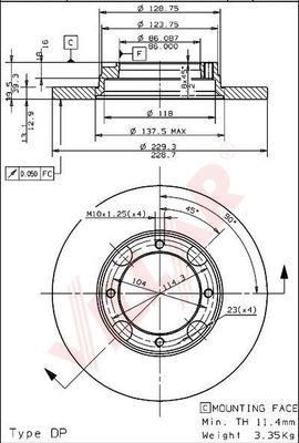 Villar 628.1413 - Kočioni disk www.molydon.hr