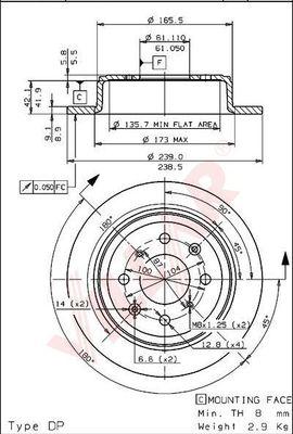 Villar 628.1484 - Kočioni disk www.molydon.hr