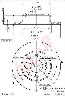 Villar 628.1488 - Kočioni disk www.molydon.hr