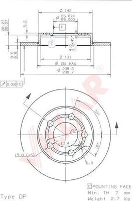 Villar 628.1699 - Kočioni disk www.molydon.hr