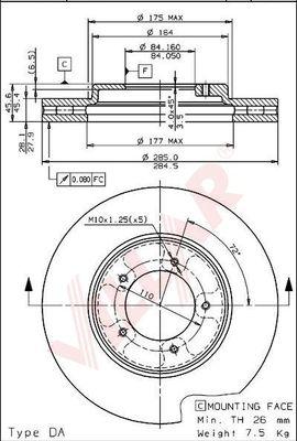 Villar 628.1666 - Kočioni disk www.molydon.hr