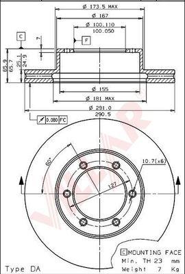 Villar 628.1634 - Kočioni disk www.molydon.hr