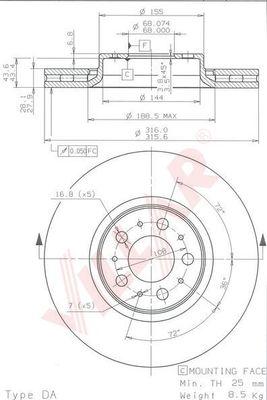 Villar 628.1633 - Kočioni disk www.molydon.hr