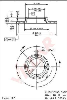 Villar 628.1099 - Kočioni disk www.molydon.hr