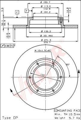 Villar 628.1010 - Kočioni disk www.molydon.hr