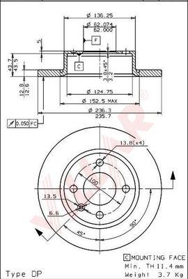 Villar 628.1076 - Kočioni disk www.molydon.hr