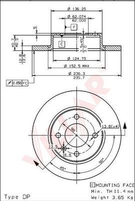 Villar 628.1078 - Kočioni disk www.molydon.hr