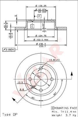 Villar 628.1077 - Kočioni disk www.molydon.hr