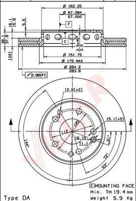 Villar 628.1195 - Kočioni disk www.molydon.hr