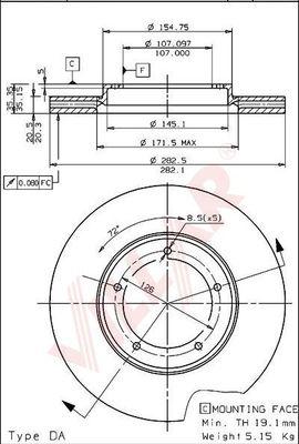 Villar 628.1154 - Kočioni disk www.molydon.hr