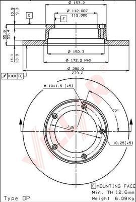 Villar 628.1137 - Kočioni disk www.molydon.hr